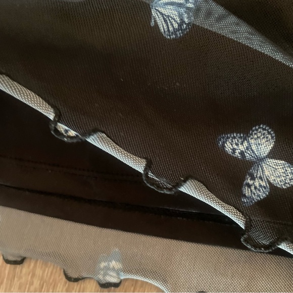 H&M Butterfly Print Mesh Overlay Midi Skirt Size XS - Picture 4 of 4